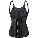 LIUJIU Damen Taillenformer stark formend Bauchweg Shaper atmungsaktiv Mieder Unterbrust Korsett Shapewear verstellbar Taillenmieder，schwarz，XL