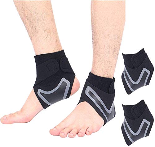 Ankle Brace Support Sleeves, 1 Pair Adjustable Elastic Sports Ankle Brace Sleeves, Ankle Fixation Bandage For Relieve Pain Exercise Arthritis Metatarsal Fasciitis Arch Support Basketball (L) #TOP7