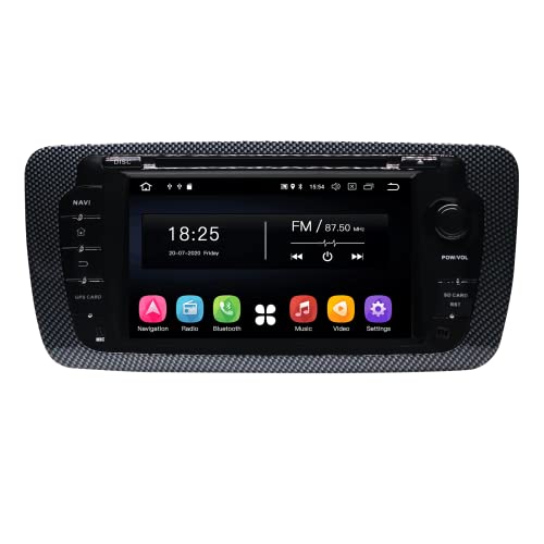Radio Coche Bluetooth Pantalla Carplay Inalámbrico [Android 10.0 4GB+64GB] 2 DIN para Seat Ibiza 2009-2013, 7 Pulgadas Autoradio con GPS/RDS/DVD/USB/FM/SD/RCA, Apoyo Mandos Volante, Mirrorlink Cover