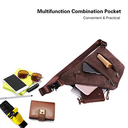 FANDARE Nieuwe borstzak segmenteerde schoudertas heren sling bag leer crossover rugzak schoudertas sporttas voor… - Afbeelding 7