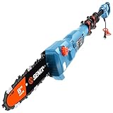 SENIX 8A Corded Electric Pole Saw, 8 Inch Telescoping Pole Chainsaw 14.8ft Max Reach, Lightweight Tree Trimmer for High Limbs, Branch Cutter & Wood Pruner (CSPE08-L)