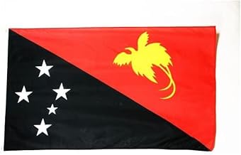AZ FLAG - Papua New Guinea Flag - 3x5 Ft - 100D Polyester Papuan Banner with Two Metal Grommets - Fade Resistant - Vivid Colors - 3' x 5' Feet - 150x90 Cm