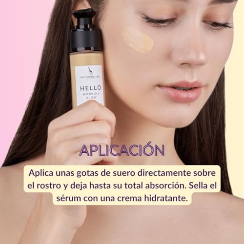 Miniatura 6 de Mother Nature Cosmetics Serum Facial Con Vitamina C Y Acido Hialuronico 30 Ml - Tratamiento Antiarrugas Para La Piel De Mujer Y Hombre