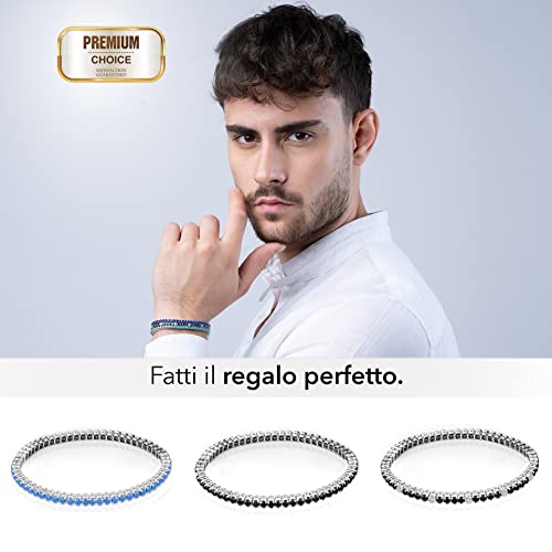 Damiano Parati Bracelet Tennis unisexe,Bracelet Femme & Bracelet Homme Bracelet Argent 925 Femme-Tennis Homme Bracelet-Tennis Bracelet Femme, Bracelet Homme Argent, M, Argent sterling Or blanc – vue 7