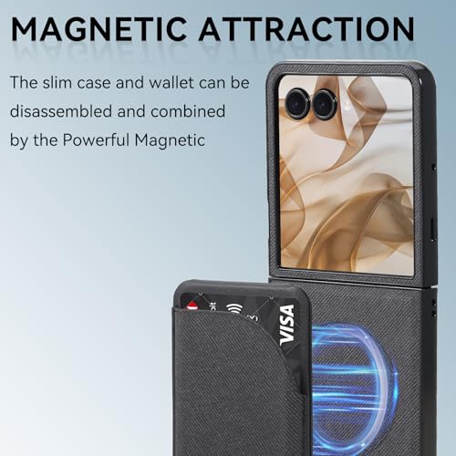 Fourmor for Motorola Razr Ultra 2025 Case - PU Leather & PC Hybrid Cover | Card Slot + Detachable Kickstand | Shockproof & Scratch-Resistant Black by Fourmor - Image 2