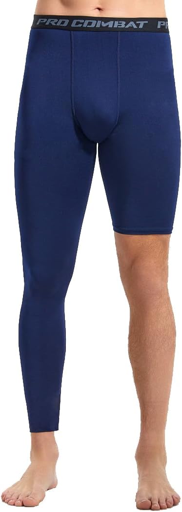 Fashion Men's Basketball Single Leg Tight Sports Pants 1/2 One Leg Compression Pants Athletic Base Layer Underwear