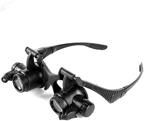 Ohuhu Watch Repair Magnifier Loupe Glasses- 10X 15X 20X 25X with LED Light