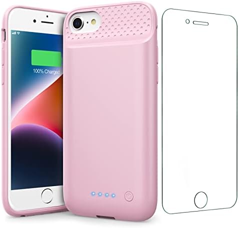 Gladgogo Coque batterie pour iPhone 6/7/8/SE (2020/2022), 8500 mAh, ultra fine, rechargeable, charge rapide, batterie de secours pliable et portable pour iPhone 6/7/8/SE (2020/2022) (4,7), noir