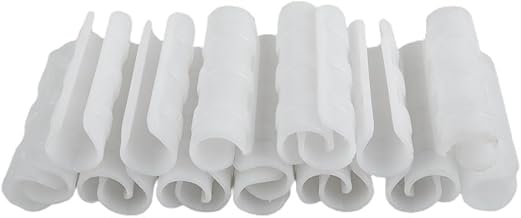 20 Pcs White Plastic Pipe Clamps for Greenhouse Film, ABS+PC Clamp Connectors Compatible with 19-33mm Pipes, Tunnel Hoop Clips for Row Cover Netting(20mm)