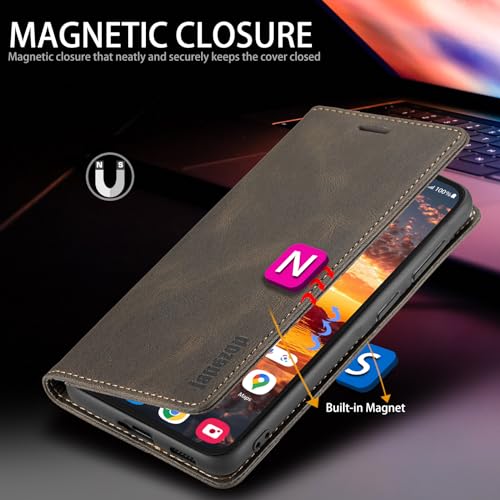 japezop Samsung Galaxy A36 5G Wallet Case with Card Holder [RFID Blocking] Kickstand Magnetic,Leather Flip Case Wallet for Galaxy A36 5G 6.7 Inch (Coffee) by japezop - Image 3