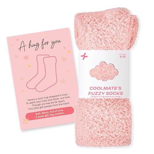 CoolMate GLOBAL Fuzzy Socks for Women Gift Box, Cozy, Soft, Comfy & Cloud-Like Socks, Plush, Durable for Spa, Home (Blush Pink)