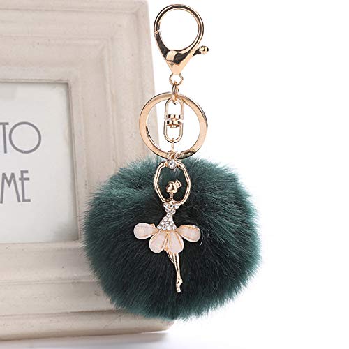 Preisvergleich Produktbild MENGYUE Auto Schlüsselbund Frauen Schlüsselbund 8cm Pelz Pom Pom Schlüsselanhänger Faux Kaninchen Haar Glühbirne Tasche Auto Ornamente Fox Fur Ball Anhänger Schlüsselring