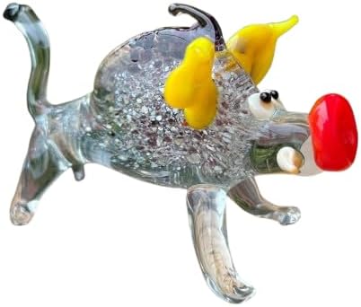 Glass Boar Figurine Handcrafted Wild Pig Sculpture Miniature Murano Style Boar Art Glass Forest Animal Collectible Boar Gift for Nature Lovers