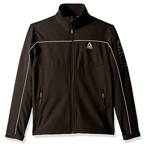 Reebok Men's Standard Softshell Active Jacket, Strengthen Power Black, XL