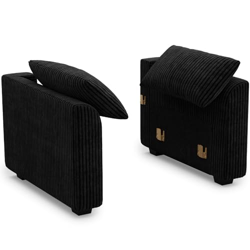 Belffin 1 Pair Armrests Module for Large Modular Sectional Sofa, Upholstered Side Armrest Seat Part for Plush Corduroy Sectional Couches for Living Ro