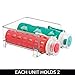 mDesign Plastic Stackable 2 Bottle Storage Holder Rack Organizer for Home, Kitchen Countertop, Cabinet, and Pantry - Holds Water Bottles, Perfect for Tumbler Cup - 4 Pack - Clear