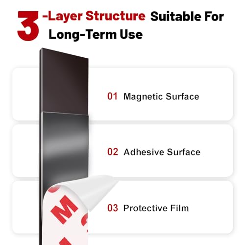 DTLHCNCT Magnetic Tape - 32 ft x 1 inch Magnet Strip Tape Roll with Strong Adhesive Backing for Kitchen, Office, School Organization, Whiteboards,Fridge(0.07" Thick) by DTLHCNCT - Used condition - Image 2
