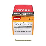 TIMCO Solo Chipboard & Woodscrews - PZ - Double Countersunk - Gold - 5.0 x 70 - Box of 200 - Image 3