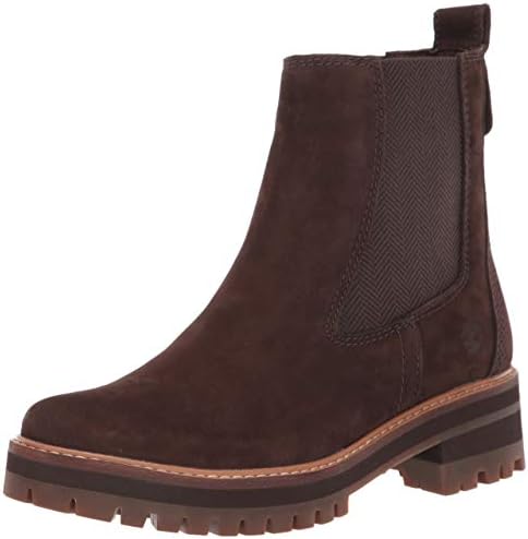 Timberland Women's Courmayeur Valley Chelsea Fashion Boot, Dark Brown Nubuck, 7.5 M US