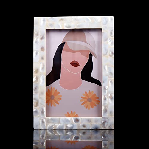 Handicrafts Home Decorative Picture Frame Wooden Photo Frame And Collage (Mop White, 4X6) #TOP25