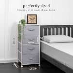 Amazon Basics Fabric 4-Drawer Storage Organizer Unit for Closet, White