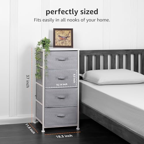Amazon Basics Fabric 4-Drawer Storage Organizer Unit for Closet, Bedroom, White view 2