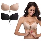 Alupper Invisible Bra Strapless Bra Self Adhesive Backless Bras Silicone Push up Bra for Women