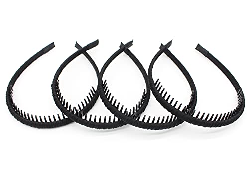 Joband Black Women's Headbands Fashion Hair Accessories Tooth Comb Hairbands For Women Non Slip Hair Hoops Headband Suitable For Ladies And Girls (Pack Of 4) #TOP1