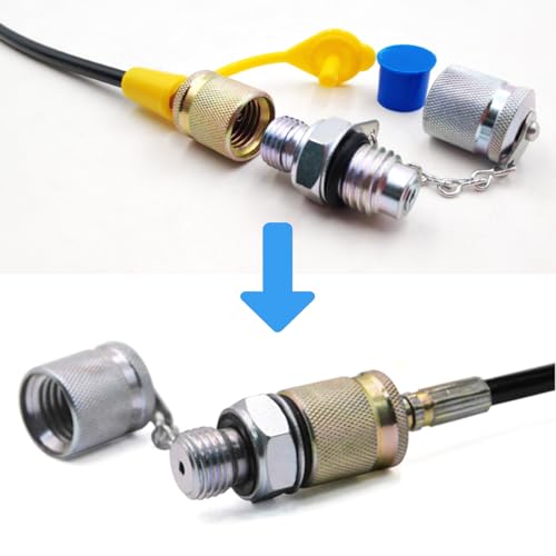 Image of Hydraulic Test Coupling Adapter Kit High Pressure with Sealing Thread for Hose Fitting Oil Measuring Tool(NPT1 /4)