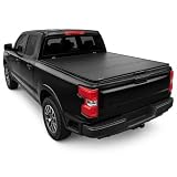 Garvee Hard Folding Truck Bed Tonneau Cover Compatiable with 04-18 Ford F150, 15-17 Ford F150, 04-15 Nissan, 07-13 Toyota, 14-17 Tovota Extra Short Bed, Four-Fold Style, Black, 5.5FT