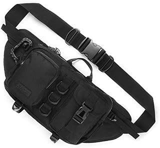 Fitdom Large Multiple Purpose Waist Sling Bag (Jet Black)