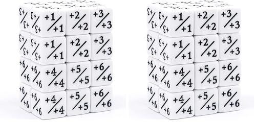 24 Pieces Dice Counters Token Dices, D6 Dice Cube Loyalty Dices Compatible with MTG CCG, Card Game Accessories (Pack of 2)