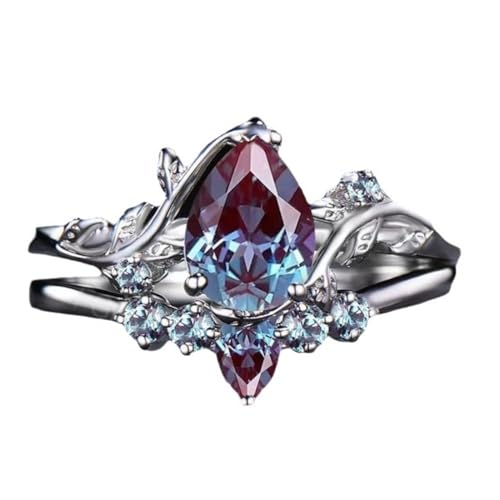 YDD Alexandrite Ring S925 10K 14K 18K Alexandrite and Moissanite Engagement Rings for Women Alexandrite Bridal Sets Free Engraving2