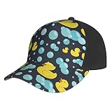 Baseballkappe für Herren und Damen, mit Krempe, Snapback, Gummienten in Seifenblasen