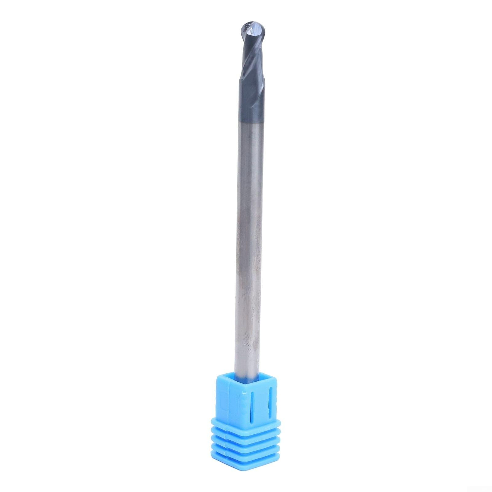 Fraise à bout sphérique en carbure de tungstène à 2 cannelures, rayon de 3 mm, tige extra longue de 100 mm, longueur totale pour fraises CNC HRC50, convient pour les moules en acier ordinaire