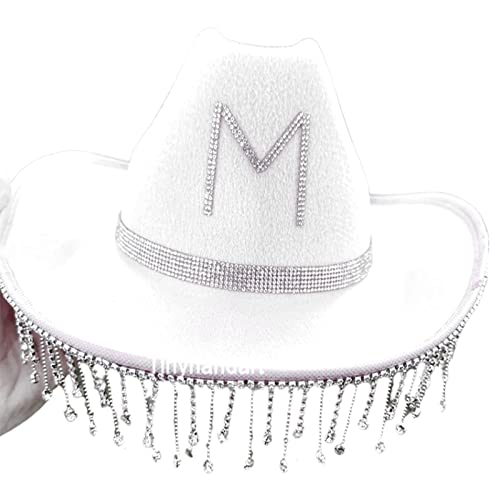 Chapeau de cowgirl brillant à strass pour mariage élégant