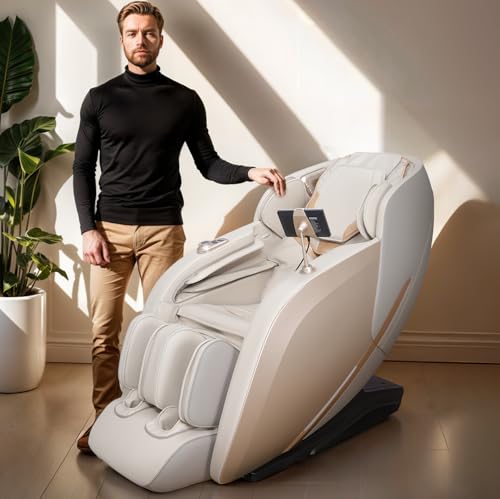 GLOBAL RELAX® | SAMSARA 3D Massage Chair | White | 9 Types of Massage | Thermotherapy | Zero Gravity | Thermotherapy | Extendable Footrest | Touchscreen | USB Charger | Digital 3D Sound option