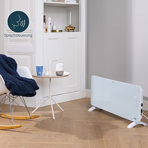 Princess Smarte Konvektorheizung- 1500 W- Steuerbar über kostenlose App- Glaspaneel- wandmontierbar- mit LED- Touchscreen-5