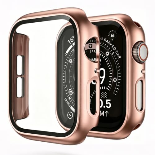 WEHAMU 2-Pack PC Case & Glass for Apple Watch 44mm Rose Gold by WEHAMU - Used condition - US$6.69