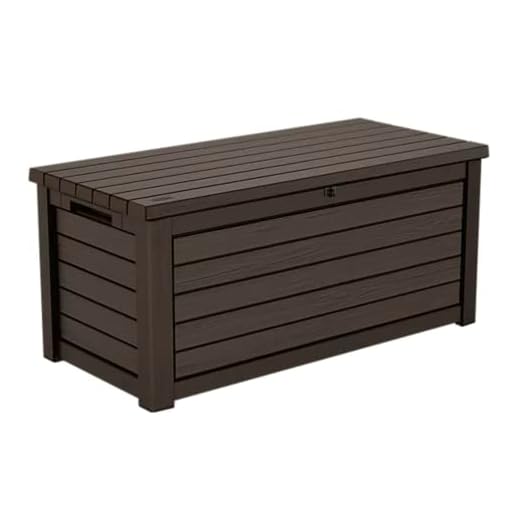 Keter 165 Gallon Weather Resistant Resin Deck Storage Container Box Outdoor Patio Garden Furniture, Brown