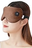 ホットアイマスク USB 充電式 アイマスク コードレス 睡眠用 シルクのような肌触り 温度調節 自動電源オフ ［stan hot eye rest］ (ブラウン)