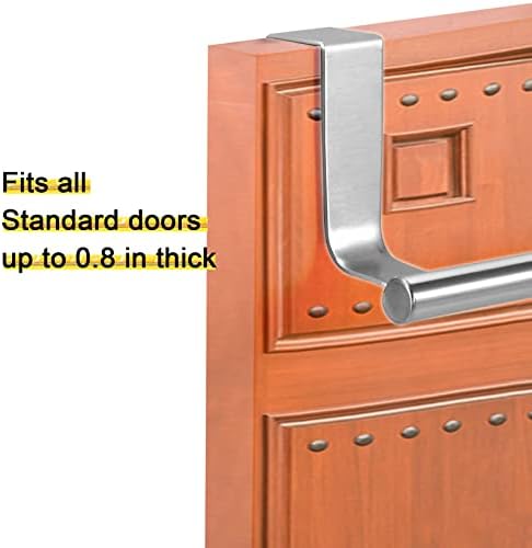 Over the Door Towel Rail, Towel Holder for Cupboard/Drawer/Cabinet/Kitchen/Bathroom | Hand Towel Holder with Anti Slip Scratch Protecting Stripe, Hold Up to 3lb+