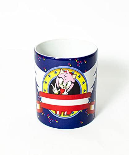TusPersonalizables Sonic Mug and Keychain (Mug - Sonic - Amy rose - video game - original for gifts…), Green,white,rose