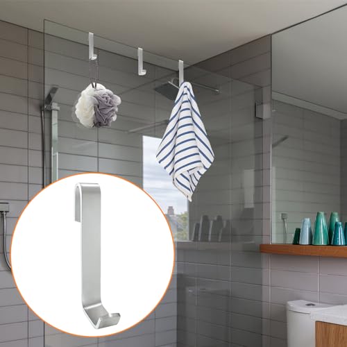 Image of 10 pcs J-Shape Sink Picture Grid Hooks, Pot Rack Aluminum Hooks for Retail, Display Photos, Art Exhibits, Paintings, Convenience Stores, Kitchens, Bedrooms, Offices (Short Medium)
