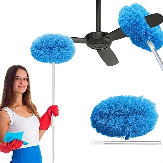 Microfiber Ceiling Fan Duster with Extendable Handle | Washable & Reusable, Cleans High Surfaces, Wall Cleaning Brush, Extendable Reach, Fan Blade Cleaner-image-32
