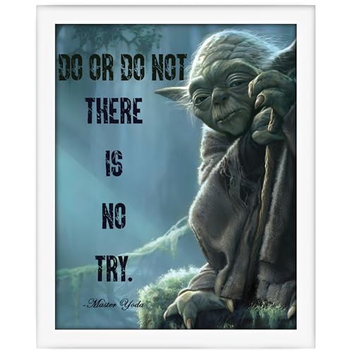 Posterizer 1 pcs - movie character Quotes - Do or do not, there is no try - Movie & Cinema Art - Motivational & Inspirational Art - Gift for movie lovers - 8x10 framed wall art