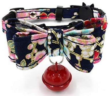 Reflective Cat Collar with Bell, Solid & Safe Collars for Cats,Pet Collar with Bow Tie, Breakaway Cat Collar for Cats and Small Dogs