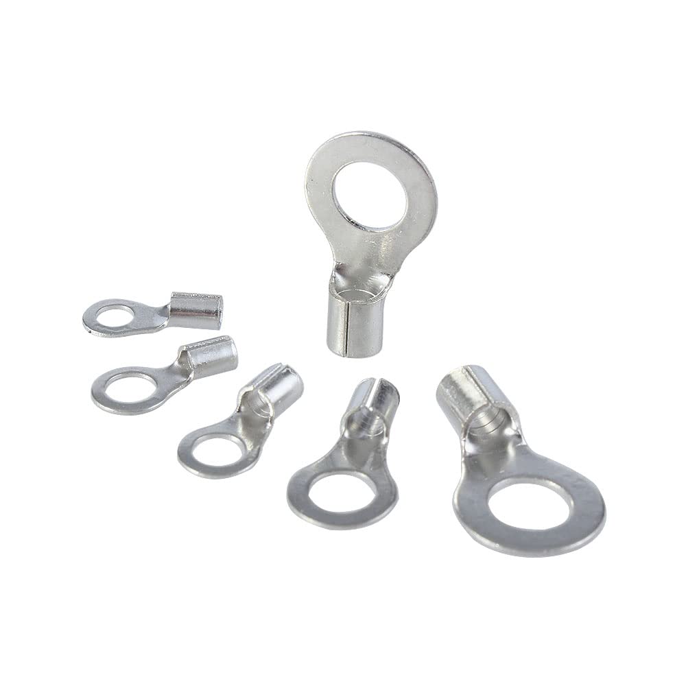320 Pcs 10 Model Crimp Terminal+Pliers 0.5-4mm Non-Insulated Ring Fork U-Type Brass Assortment Cable Wire Connector Spade Boxed - (Color: 320pcs with Pliers)