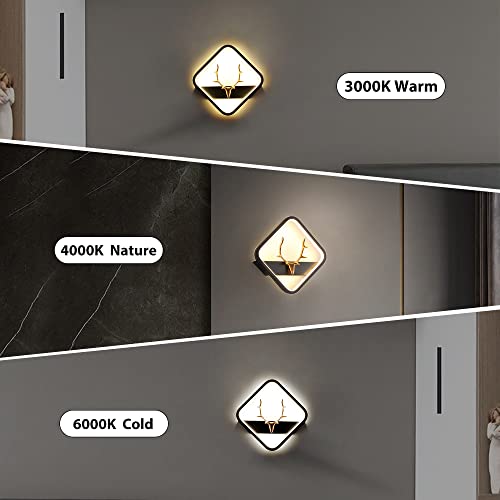 Modern Antler Led Wall Sconce, Black & Gold Dimmable Wall Light Indoor, Wall Mount Light For Bedroom, Living Room, Hallway, Home Decor - 1Pack #TOP2