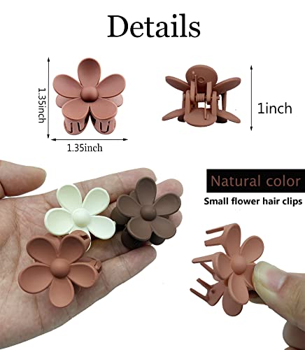 8Pcs Flower Claw Clips Large Hair Jaw Clips For Women Thick Hair Small Flower Hair Claw Clips For Girls Kids Matte Claw Clips Non Slip Strong Hold Hair Barrettes Accessories For Thin/Medium Hair #TOP3